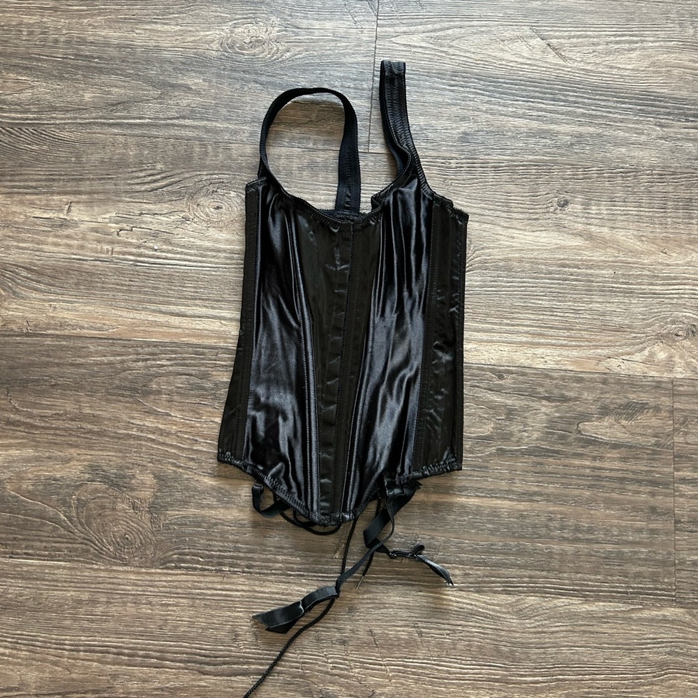 Victoria’s Secret Bridal Renaissance Elegant Black Satin Corset Top Medium 34